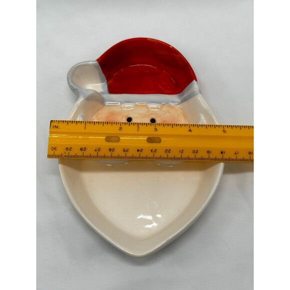 ATICO Santa Face- Divided Ceramic Christmas Candy/Trinket Dish - Ashtray - 5x7" - Picture 7 of 9